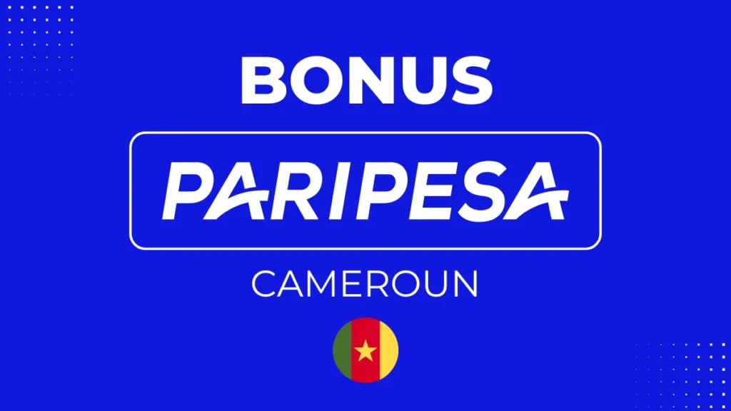 Insterface des bonus de paripesa avec le logo du cameroun